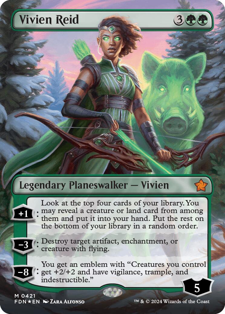 Vivien Reid (Borderless) (Mana Foil) [Foundations] | Gate City Games LLC