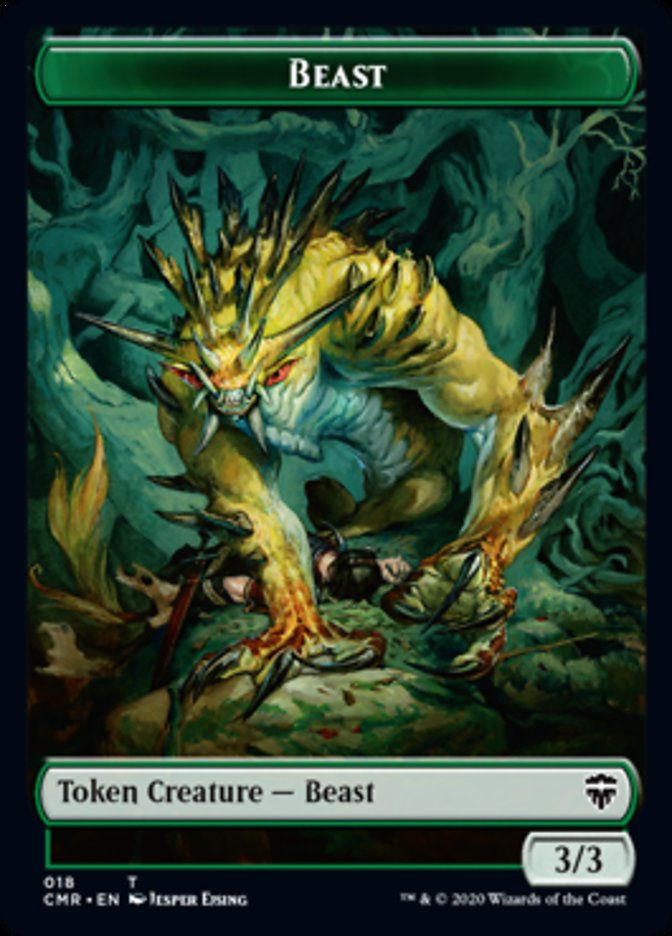 Beast (18) // Beast (19) Double-Sided Token [Commander Legends Tokens] | Gate City Games LLC