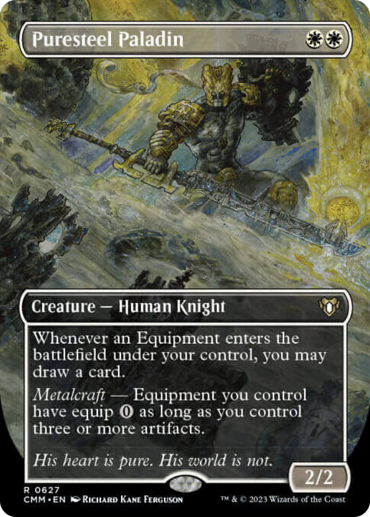 Puresteel Paladin (Borderless Alternate Art) [Commander Masters] | Gate City Games LLC
