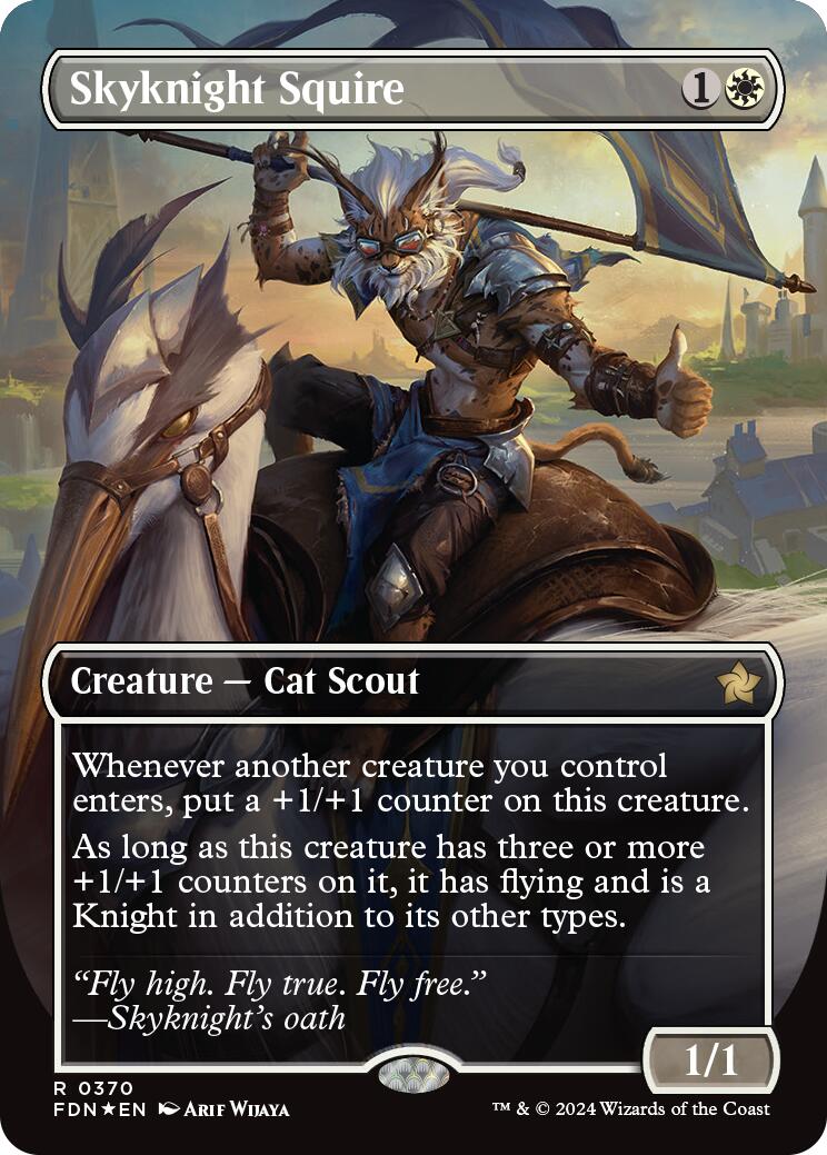 Skyknight Squire (Borderless) (Mana Foil) [Foundations] | Gate City Games LLC