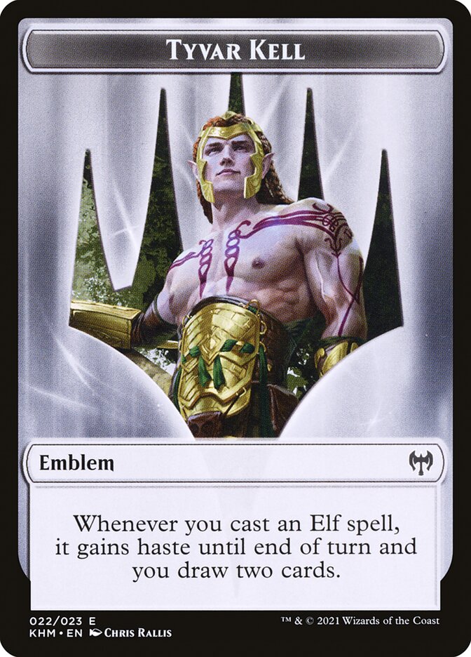 Human Warrior // Tyvar Kell Emblem Double-Sided Token [Kaldheim Tokens] | Gate City Games LLC