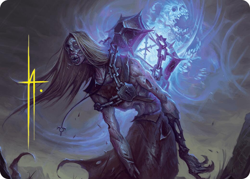 Soul-Shackled Zombie Art Card (9/54) (Gold-Stamped Signature) [Foundations Art Series] | Gate City Games LLC