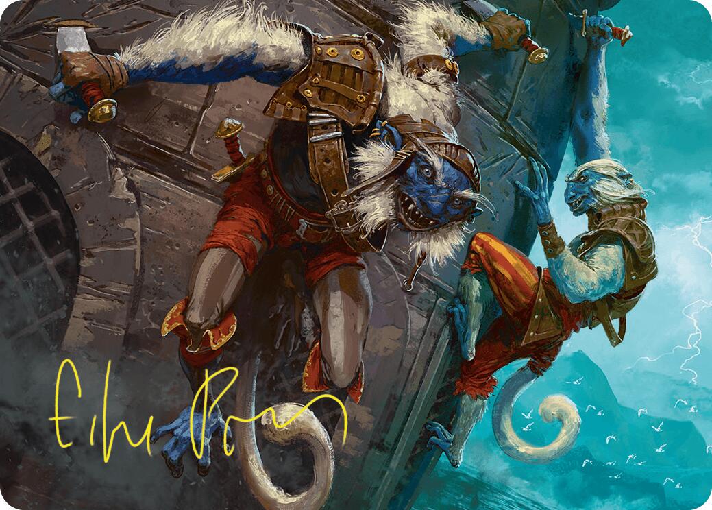 Goblin Boarders Art Card (11/54) (Gold-Stamped Signature) [Foundations Art Series] | Gate City Games LLC