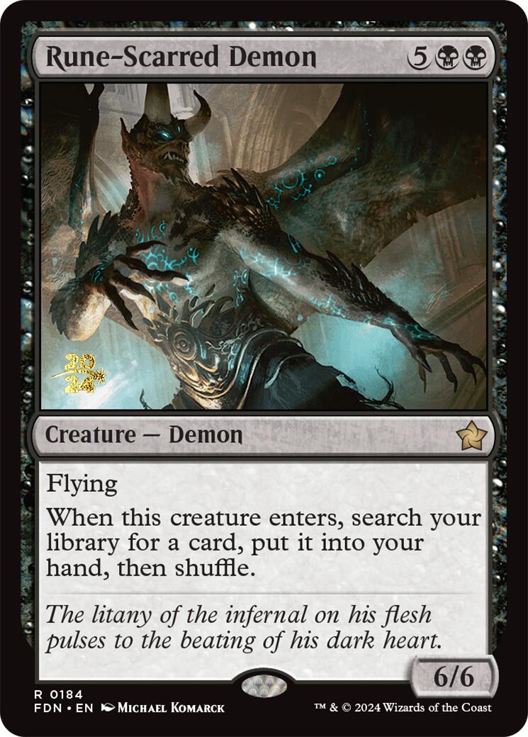 Rune-Scarred Demon [Foundations Prerelease Promos] | Gate City Games LLC