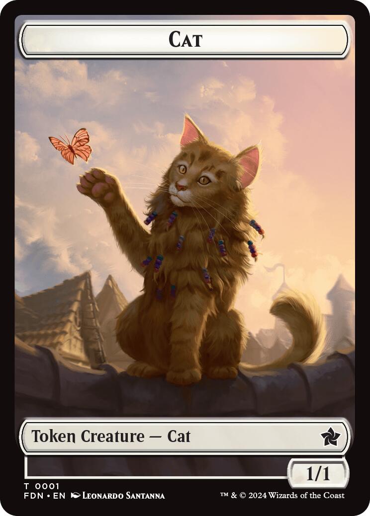 Spirit // Cat (0001) Doubled-Sided Token [Foundations Tokens] | Gate City Games LLC