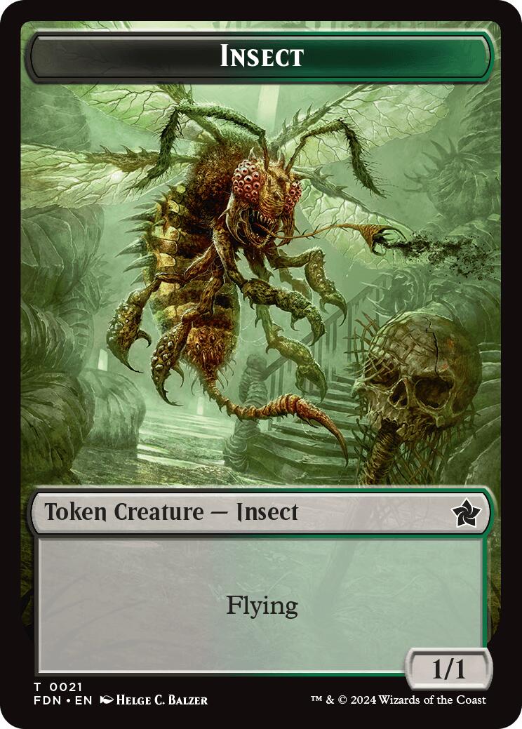 Goblin // Insect Doubled-Sided Token [Foundations Tokens] | Gate City Games LLC