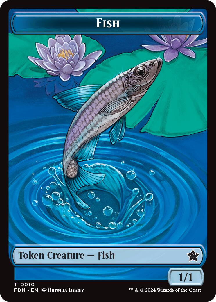 Faerie // Fish Doubled-Sided Token [Foundations Tokens] | Gate City Games LLC