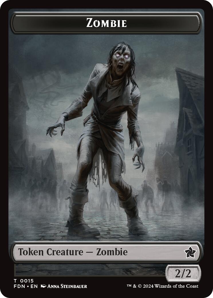 Goblin // Zombie Doubled-Sided Token [Foundations Tokens] | Gate City Games LLC