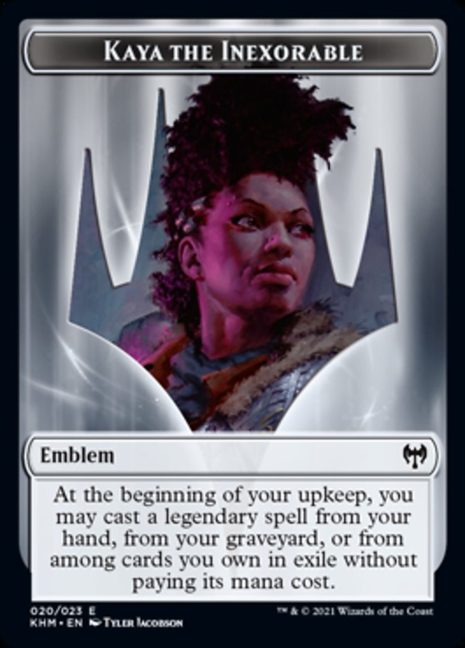 Kaya the Inexorable Emblem [Kaldheim Tokens] | Gate City Games LLC