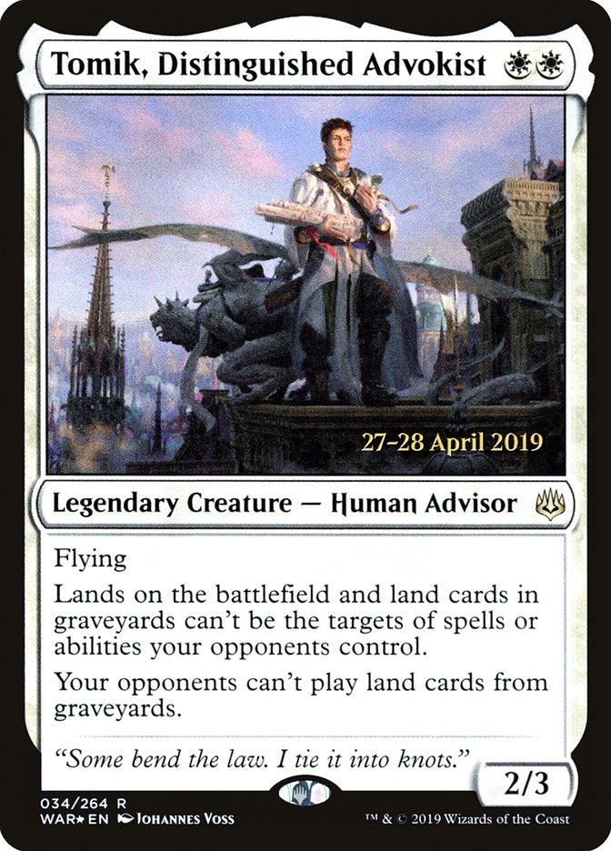 Tomik, Distinguished Advokist [War of the Spark Prerelease Promos] | Gate City Games LLC