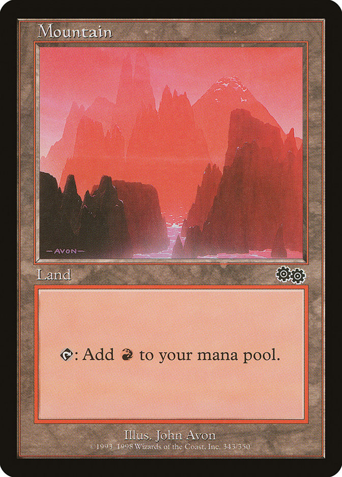 Mountain (343) [Urza's Saga] | Gate City Games LLC