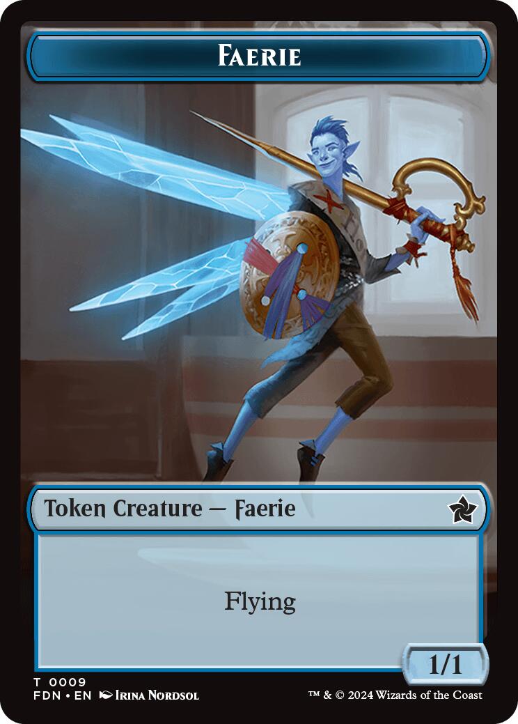 Faerie // Zombie Double-Sided Token [Foundations Tokens] | Gate City Games LLC