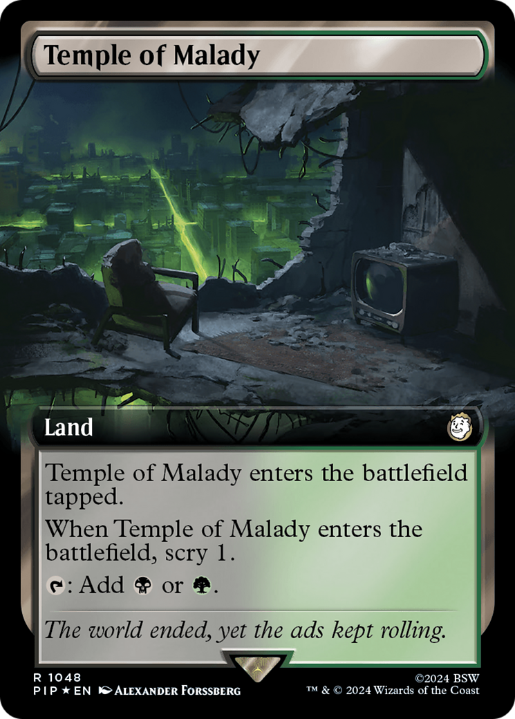Temple of Malady (Extended Art) (Surge Foil) [Fallout] | Gate City Games LLC