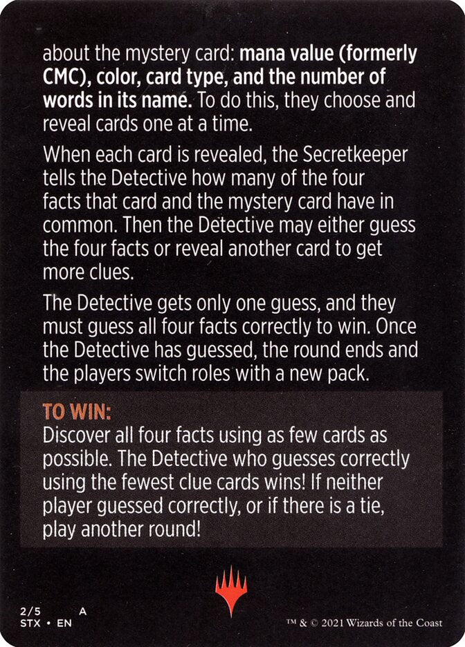 Booster Sleuth (Magic Minigame) [Strixhaven: School of Mages Minigame] | Gate City Games LLC