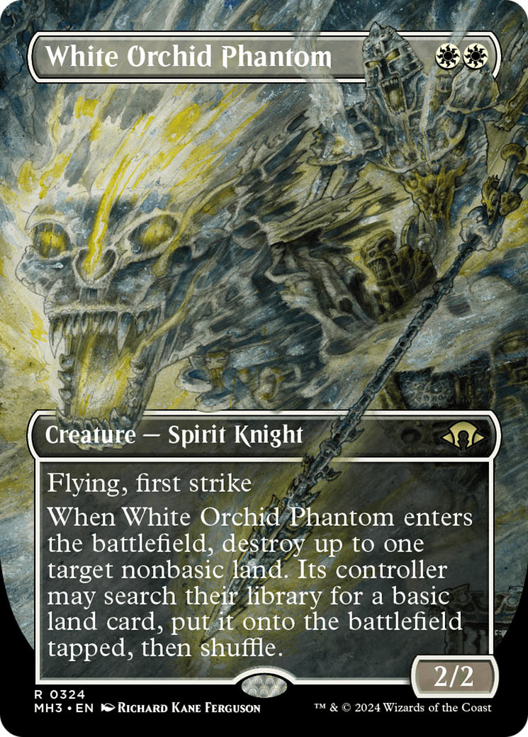 White Orchid Phantom (Borderless) [Modern Horizons 3] | Gate City Games LLC