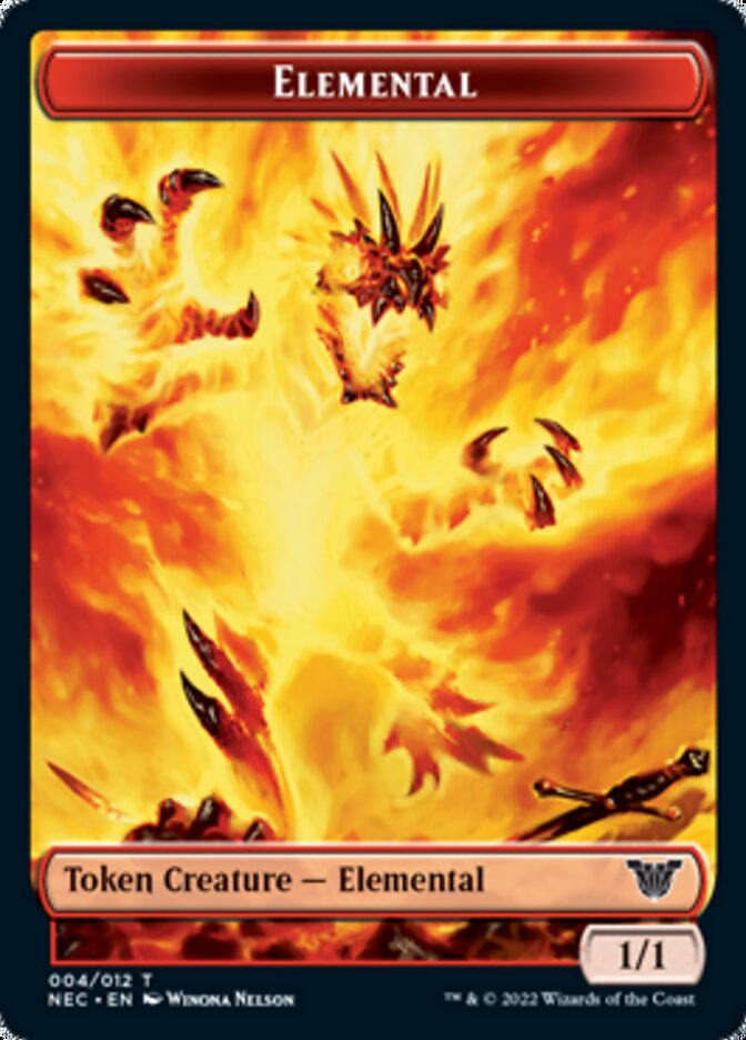 Elemental // Spirit (009) Double-Sided Token [Kamigawa: Neon Dynasty Commander Tokens] | Gate City Games LLC