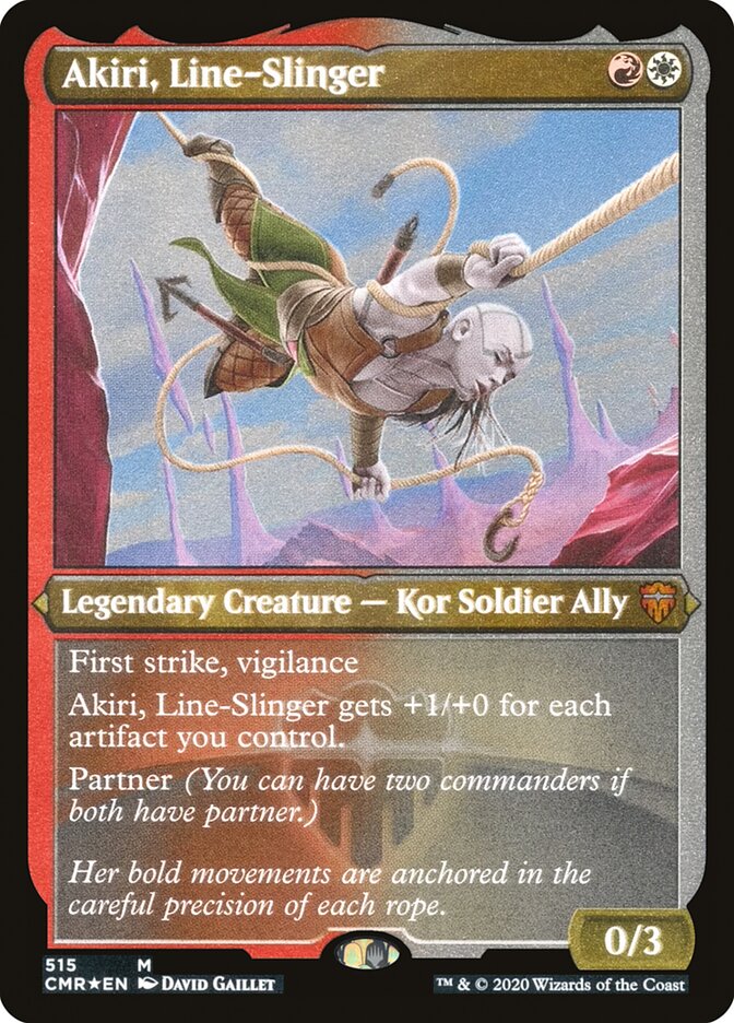 Akiri, Line-Slinger (Etched) [Commander Legends] | Gate City Games LLC