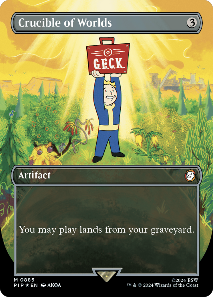 Crucible of Worlds (Borderless) (Surge Foil) [Fallout] | Gate City Games LLC