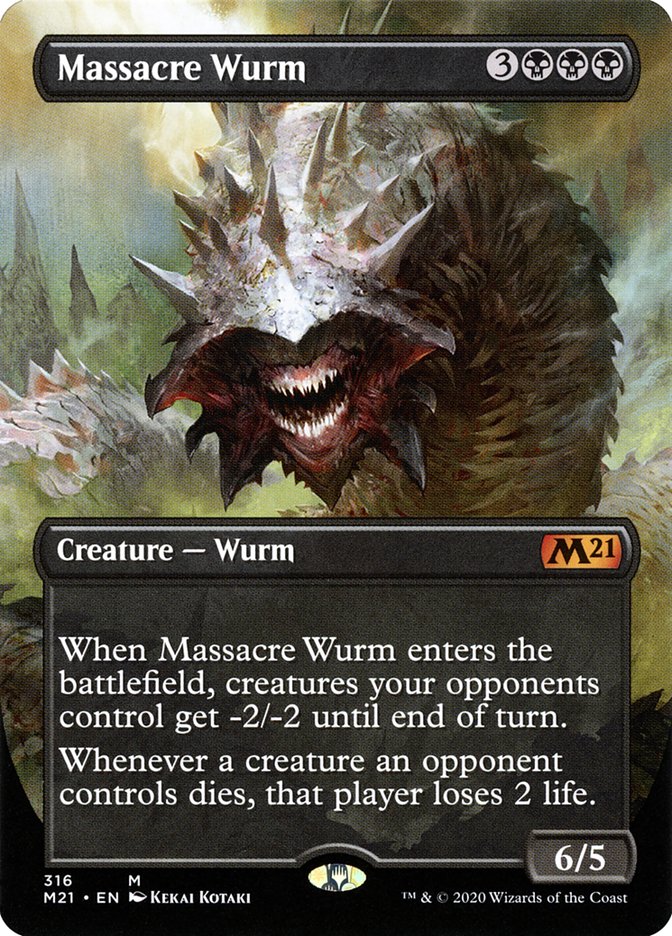 Massacre Wurm (Borderless Alternate Art) [Core Set 2021] | Gate City Games LLC