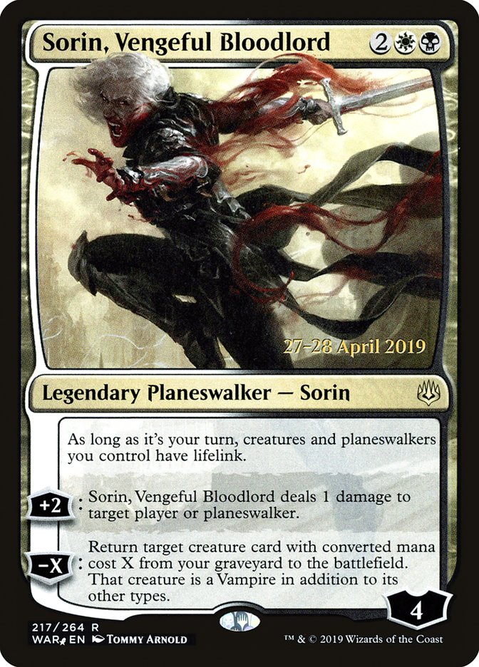 Sorin, Vengeful Bloodlord [War of the Spark Prerelease Promos] | Gate City Games LLC
