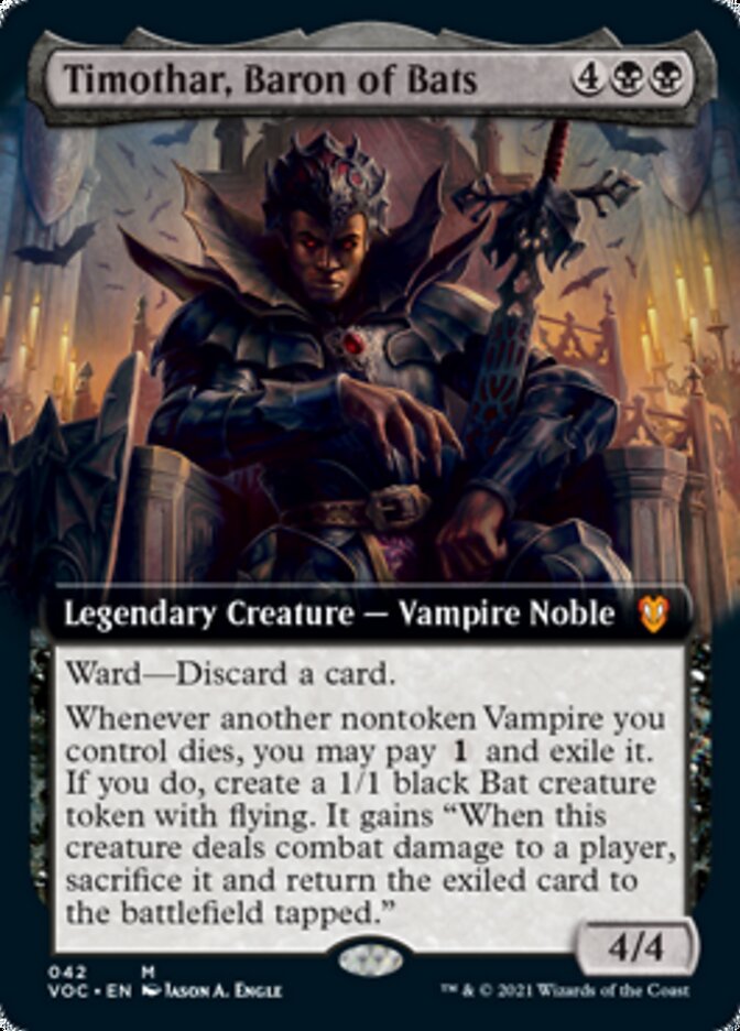 Timothar, Baron of Bats (Extended Art) [Innistrad: Crimson Vow Commander] | Gate City Games LLC