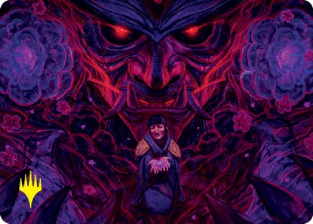 Reckoner Shakedown Art Card (Gold-Stamped Signature) [Kamigawa: Neon Dynasty Art Series] | Gate City Games LLC