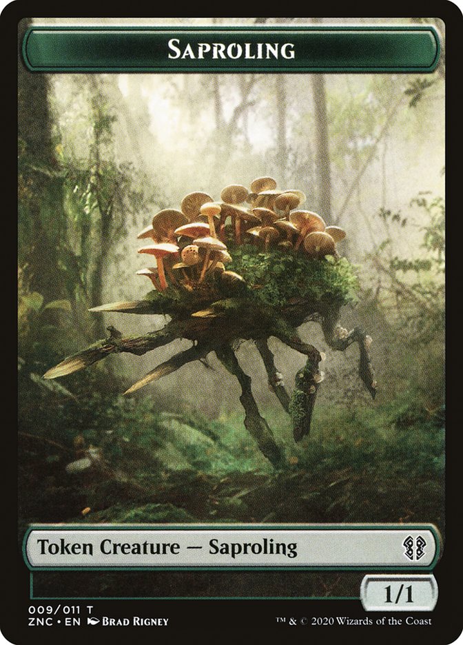 Beast // Saproling Double-Sided Token [Zendikar Rising Commander Tokens] | Gate City Games LLC