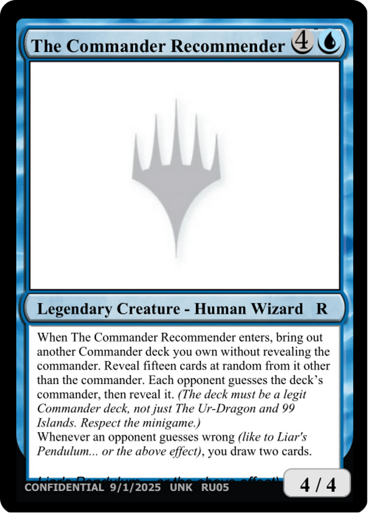The Commander Recommender [Unknown Event] | Gate City Games LLC