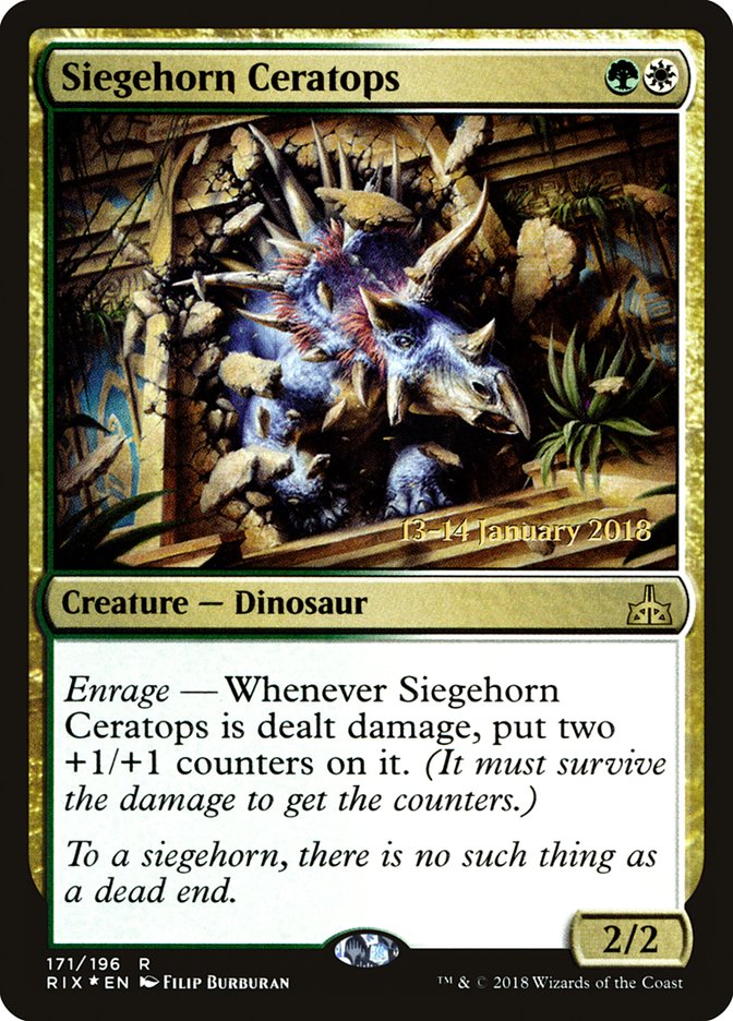 Siegehorn Ceratops [Rivals of Ixalan Prerelease Promos] | Gate City Games LLC