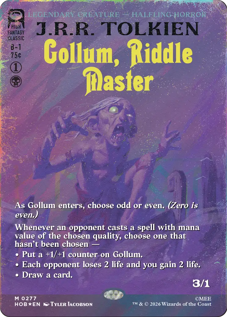 Gollum, Riddle Master (Borderless) (Surge Foil) [The Hobbit] | Gate City Games LLC