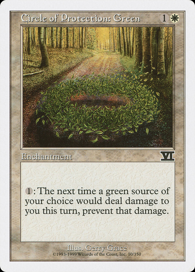 Circle of Protection: Green [Classic Sixth Edition] | Gate City Games LLC