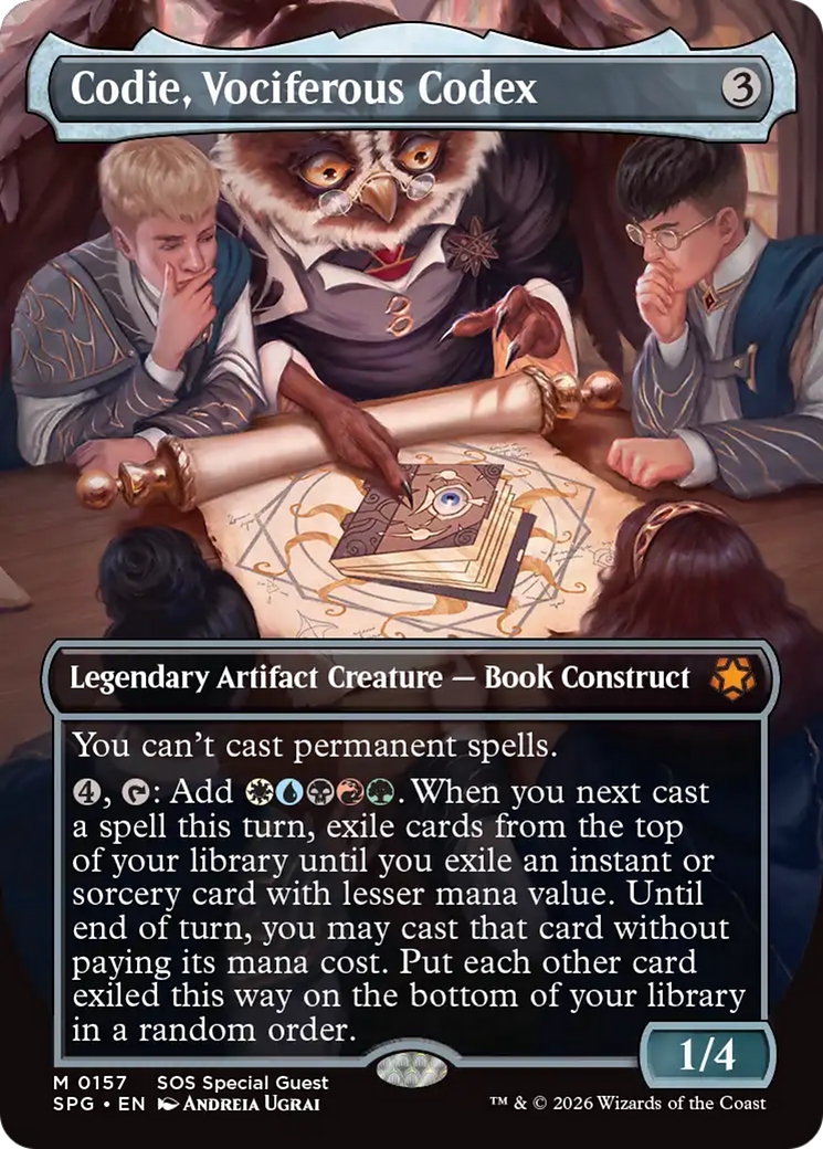 Codie, Vociferous Codex (Borderless) [Secrets of Strixhaven Special Guests] | Gate City Games LLC