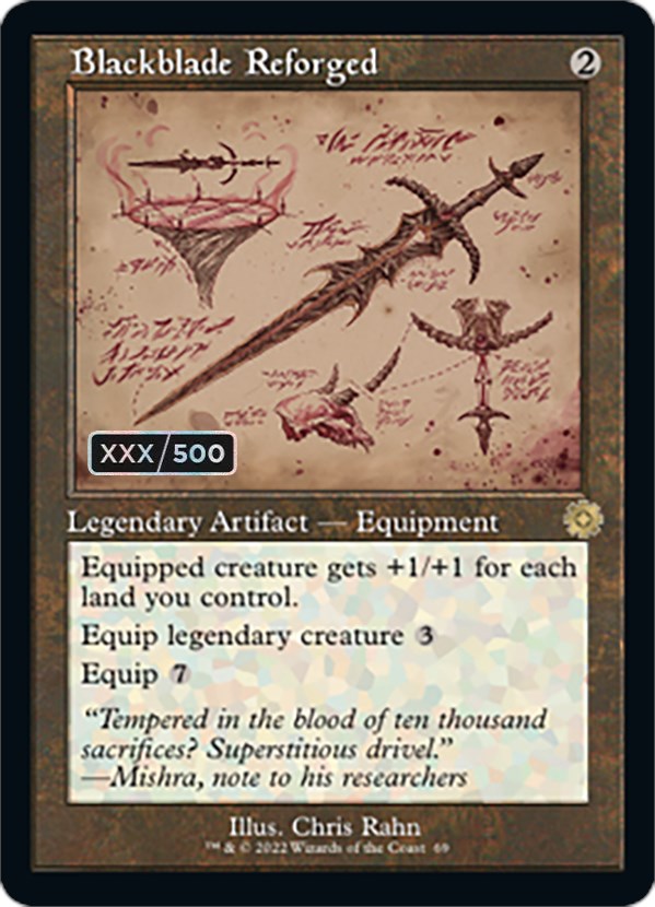 Blackblade Reforged (Retro Schematic) (Serialized) [The Brothers' War Retro Artifacts] | Gate City Games LLC