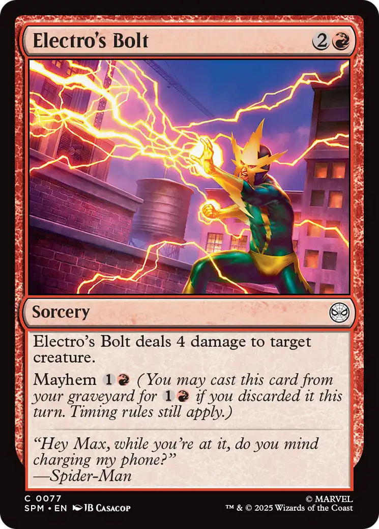 Electro's Bolt [Marvel's Spider-Man] | Gate City Games LLC