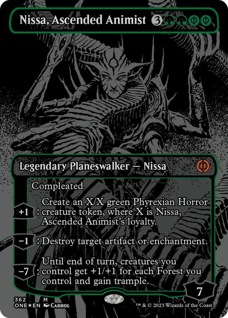 Nissa, Ascended Animist (Oil Slick Raised Foil) [Phyrexia: All Will Be One] | Gate City Games LLC