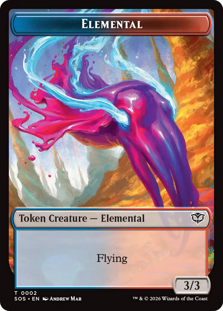 Elemental (0002) // Treasure Double-Sided Token [Secrets of Strixhaven Tokens] | Gate City Games LLC