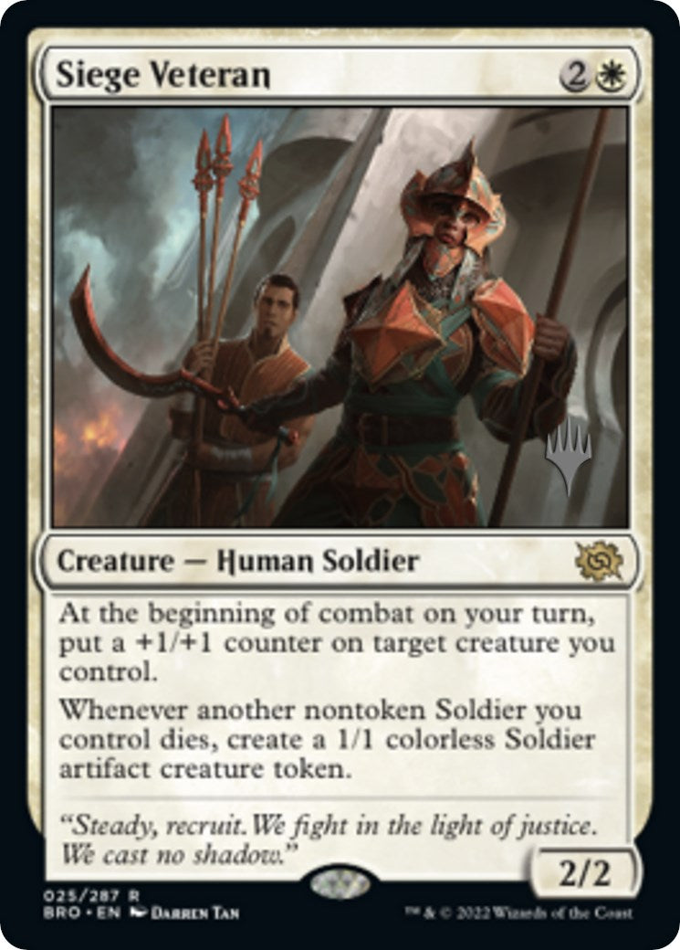 Siege Veteran (Promo Pack) [The Brothers' War Promos] | Gate City Games LLC