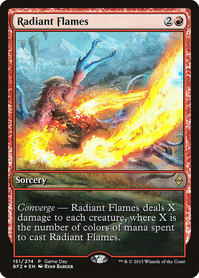 Radiant Flames (Game Day) [Battle for Zendikar Promos] | Gate City Games LLC