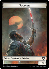 Soldier (0009) // Daretti, Scrap Savant Emblem Double-Sided Token [Commander Masters Tokens] | Gate City Games LLC