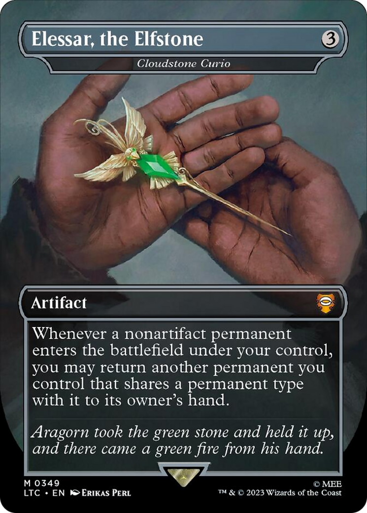 Elessar, the Elfstone - Cloudstone Curio (Borderless) (Surge Foil) [The Lord of the Rings: Tales of Middle-Earth Commander] | Gate City Games LLC