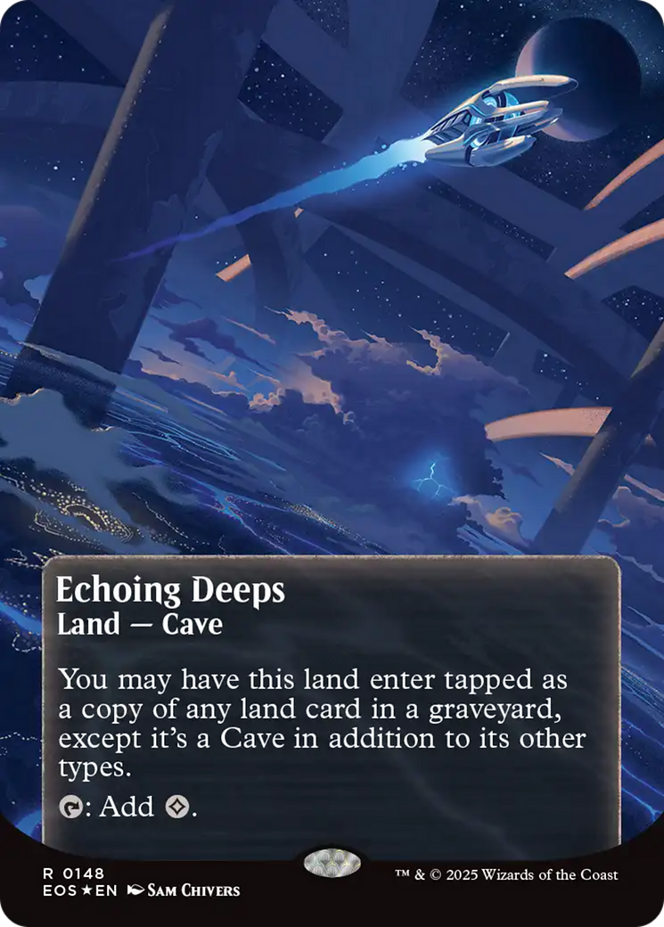Echoing Deeps (0148) (Borderless) (Galaxy Foil) [Edge of Eternities: Stellar Sights] | Gate City Games LLC