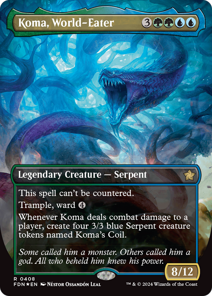 Koma, World-Eater (Borderless) (Mana Foil) [Foundations] | Gate City Games LLC