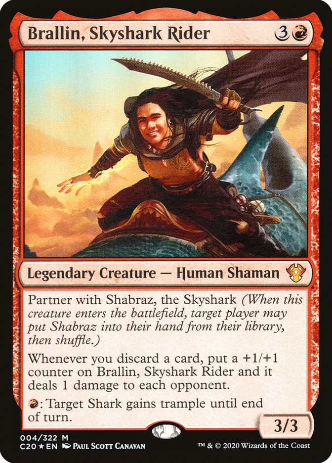 Brallin, Skyshark Rider [Commander 2020] | Gate City Games LLC