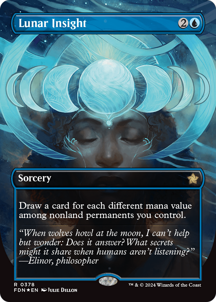 Lunar Insight (Borderless) (Mana Foil) [Foundations] | Gate City Games LLC