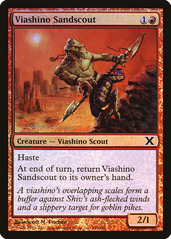 Viashino Sandscout (Premium Foil) [Tenth Edition] | Gate City Games LLC