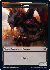 Demon // Demon Double-Sided Token [Starter Commander Decks] | Gate City Games LLC