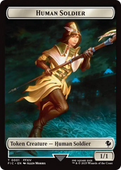 Human Soldier // Hero (0032) Double-Sided Token (Surge Foil) [FINAL FANTASY Commander Tokens] | Gate City Games LLC