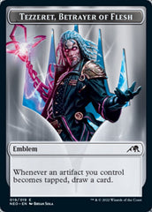 Samurai // Tezzeret, Betrayer of Flesh Emblem Double-Sided Token [Kamigawa: Neon Dynasty Tokens] | Gate City Games LLC