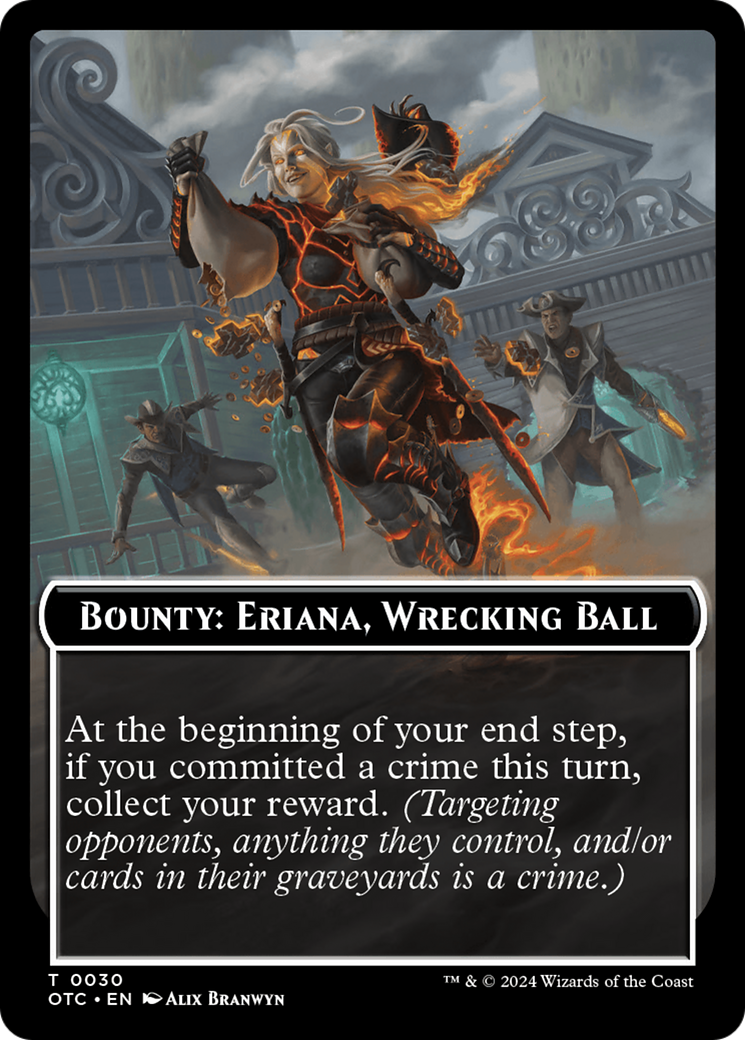 Bounty: Eriana, Wrecking Ball // Bounty Rules Double-Sided Token [Outlaws of Thunder Junction Commander Tokens] | Gate City Games LLC