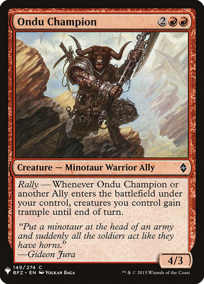 Ondu Champion [Mystery Booster] | Gate City Games LLC